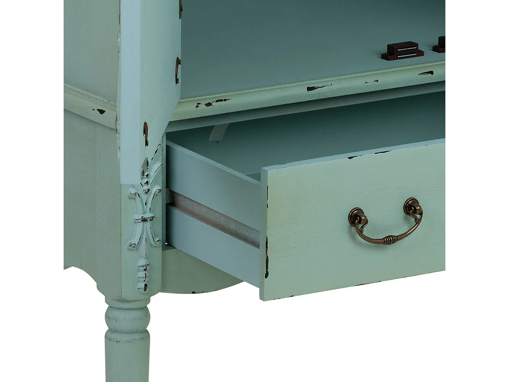 Armadio in legno blu 80x42x140h