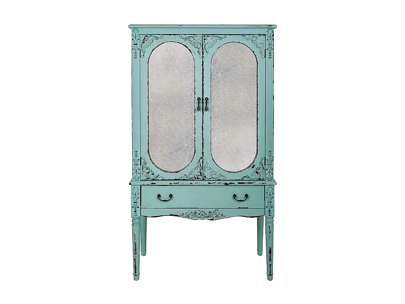 Armario de madera azul 80x42x140