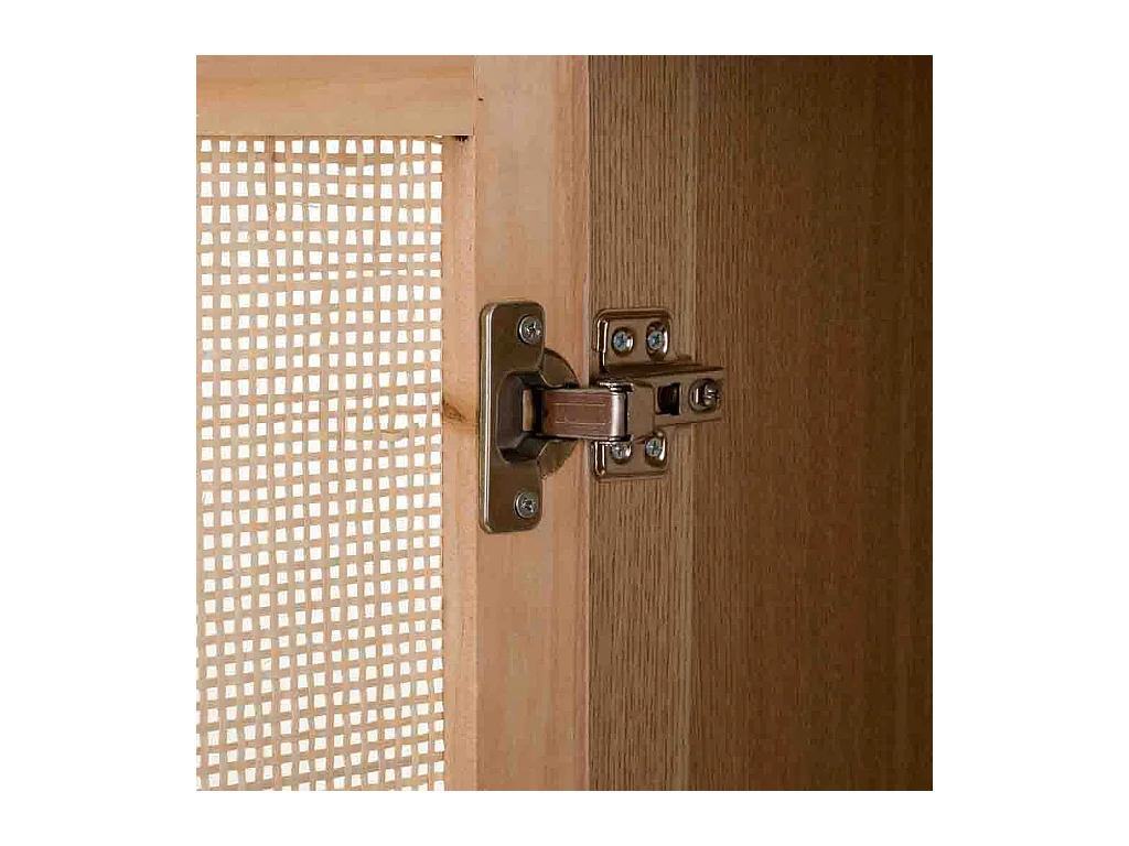 Armario de madera y rejilla marrón 40.5x37x139.5