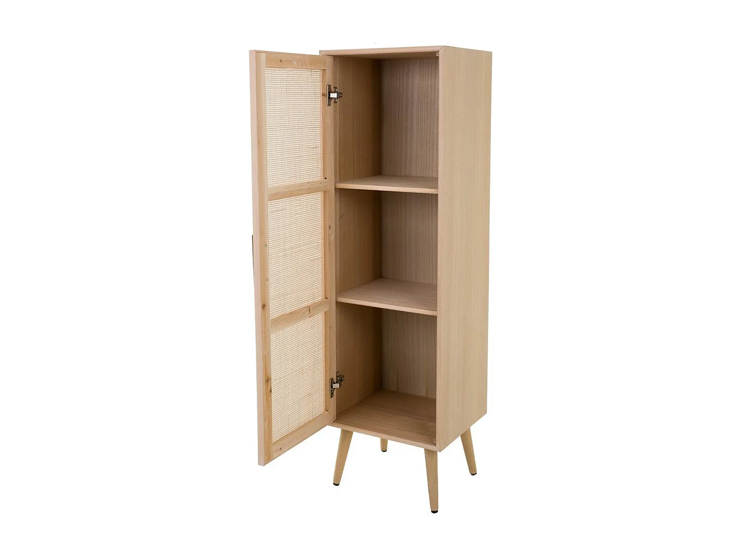 Schrank aus Holz und braunem Gitter, 40,5 x 37 x 139,5 h cm