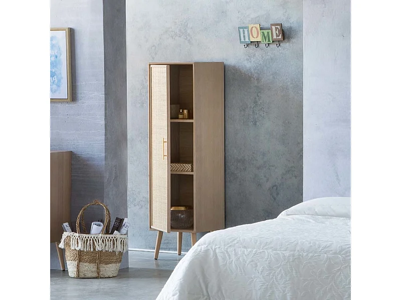 Mobile in legno e rete marrone 40,5x37x139,5h