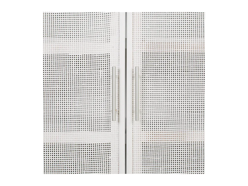 Weißer Holz- und Gitterschrank 80x37x101h cm