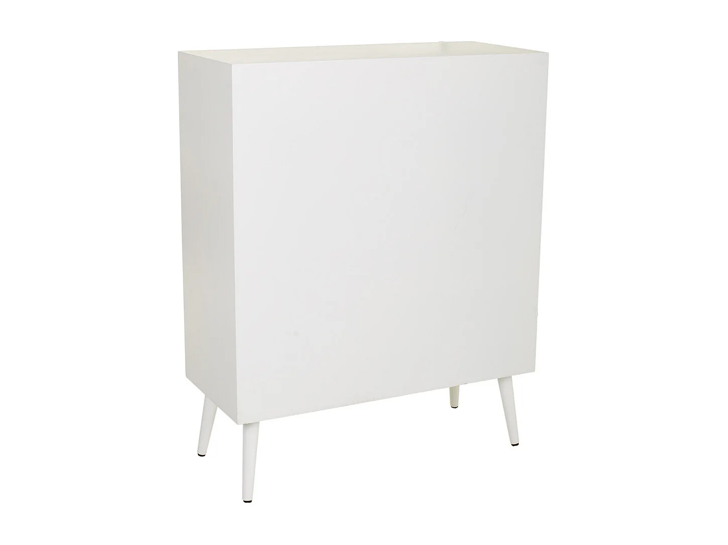 Weißer Holz- und Gitterschrank 80x37x101h cm