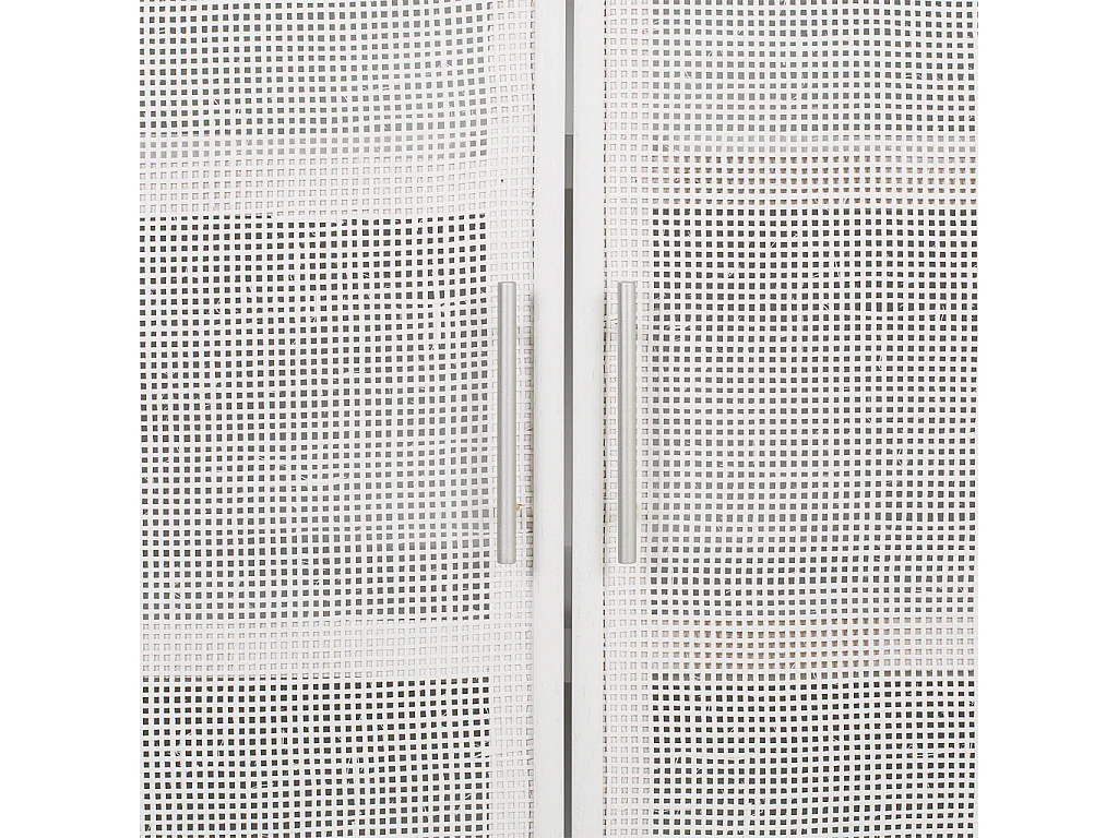 Weißer Holz- und Gitterschrank 80x37x101h cm