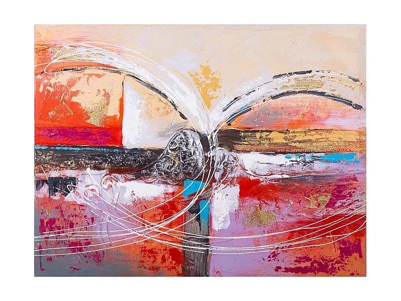 Cuadro con relieve pintado a mano 60x80x3