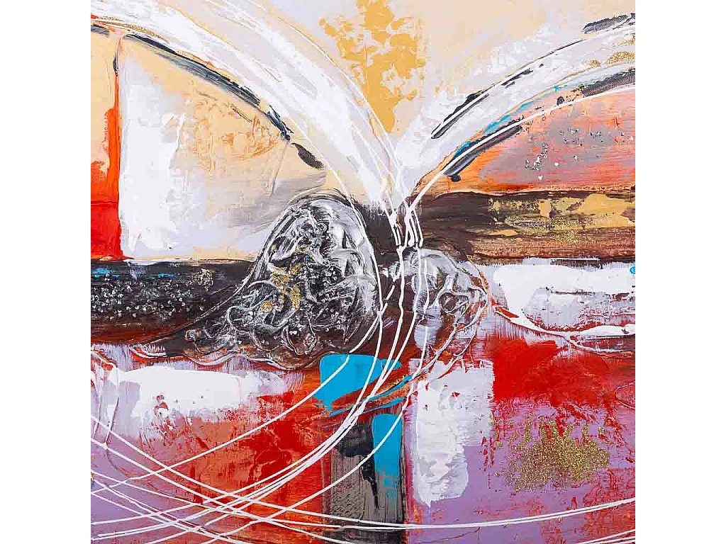 Cuadro con relieve pintado a mano 60x80x3