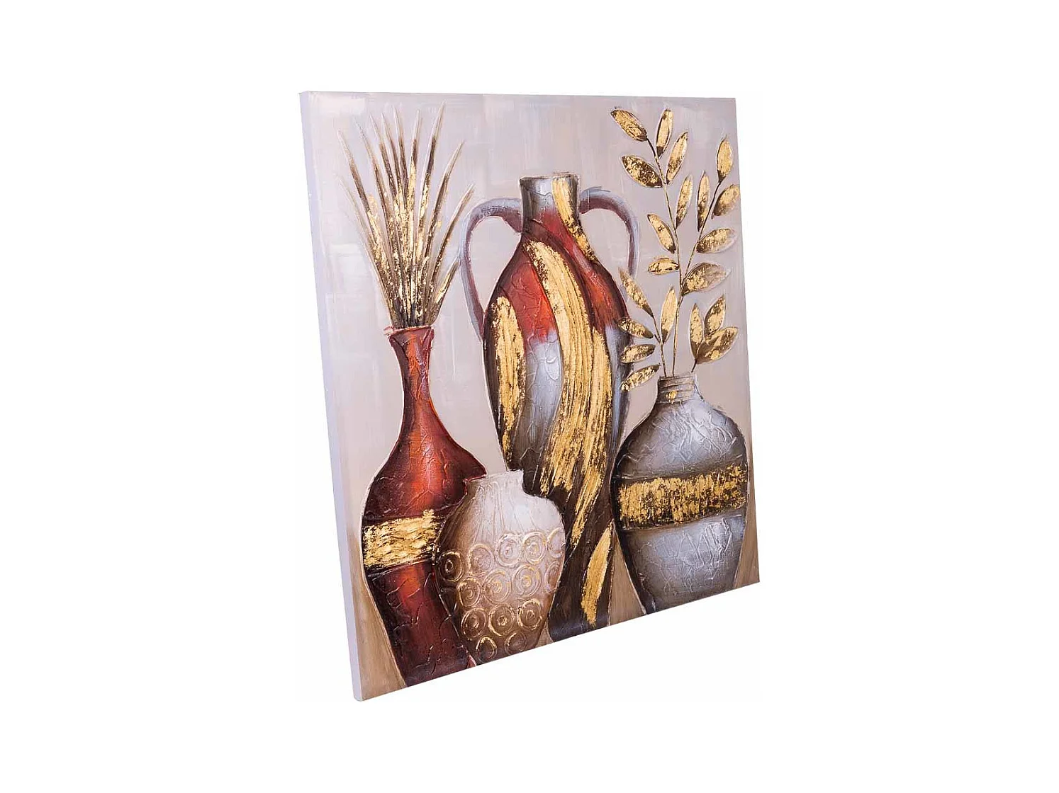 Tableau en relief peint à la main 100x100x3h