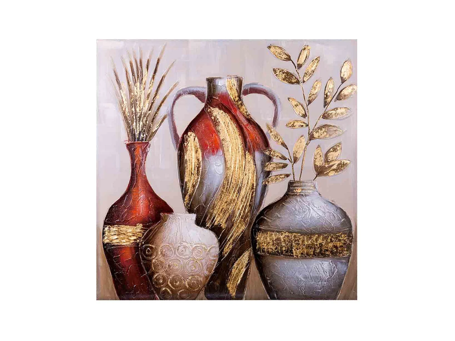 Tableau en relief peint à la main 100x100x3h