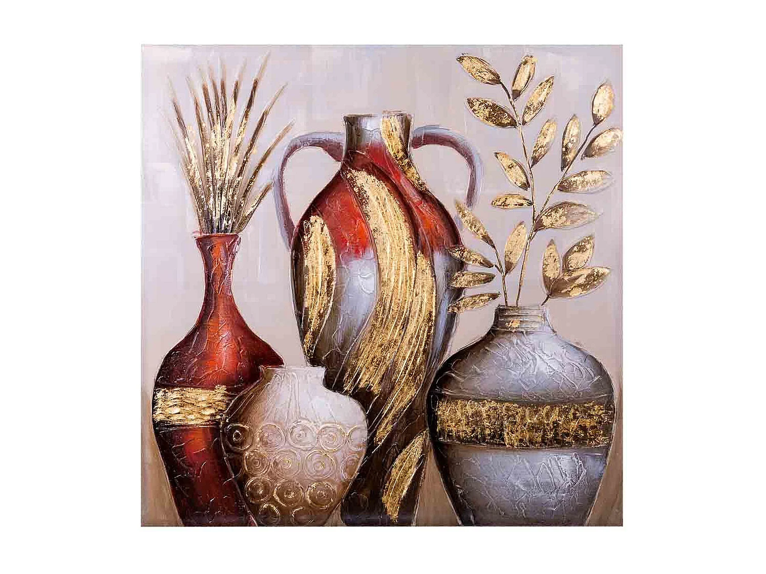 Tableau en relief peint à la main 100x100x3h