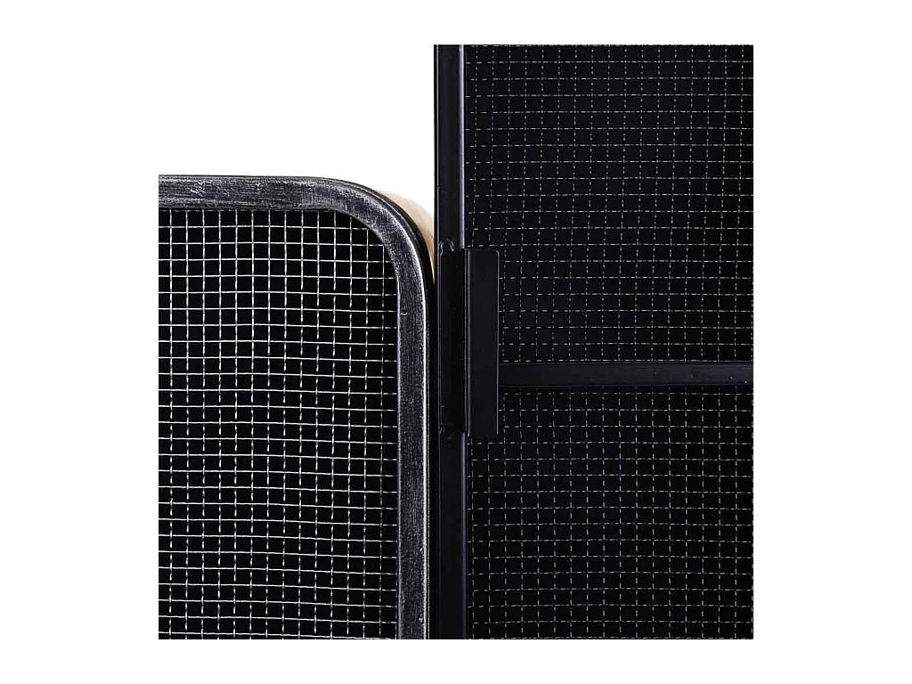 Vetrina metallo nero e legno 76x40,5x135h