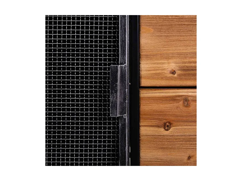 Vetrina metallo nero e legno 76x40,5x135h