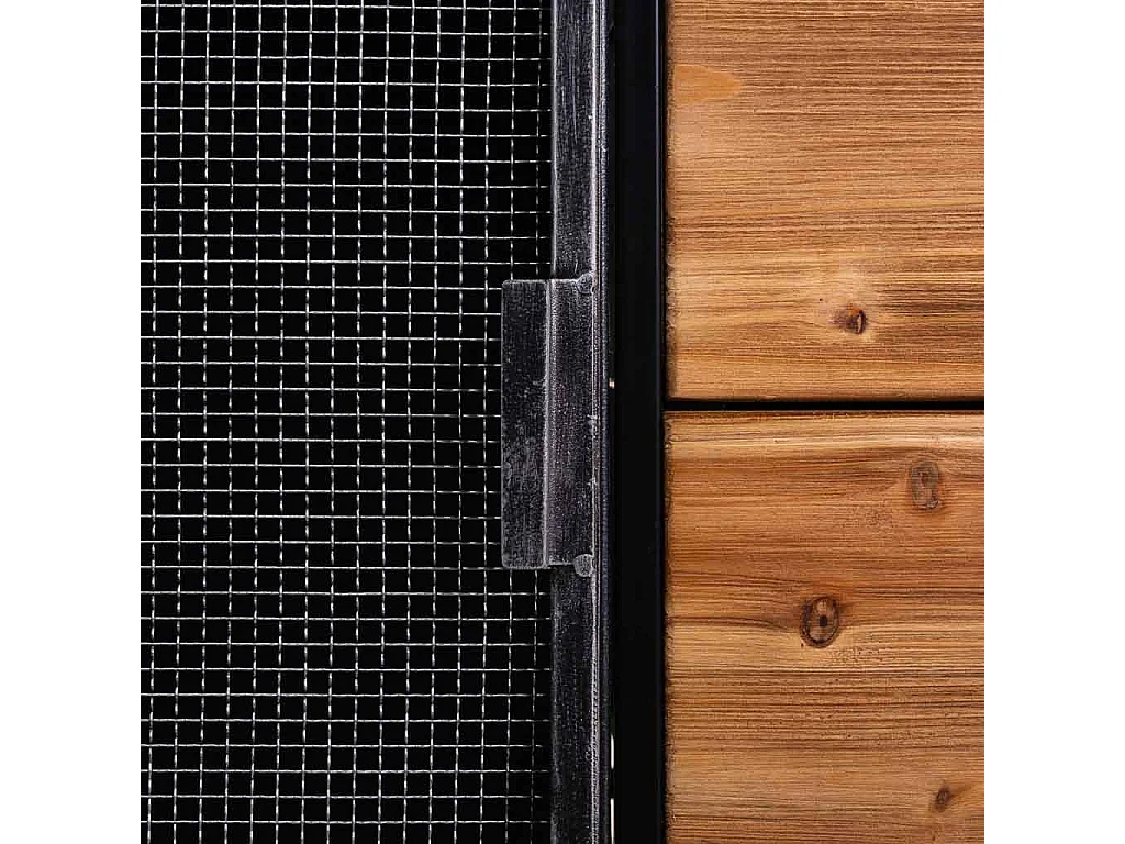 Vitrina em metal preto e madeira 76x40,5x135