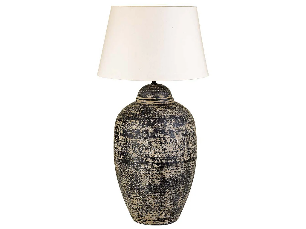 Lampe de table en métal finition artisanale : 31x31x80 cm