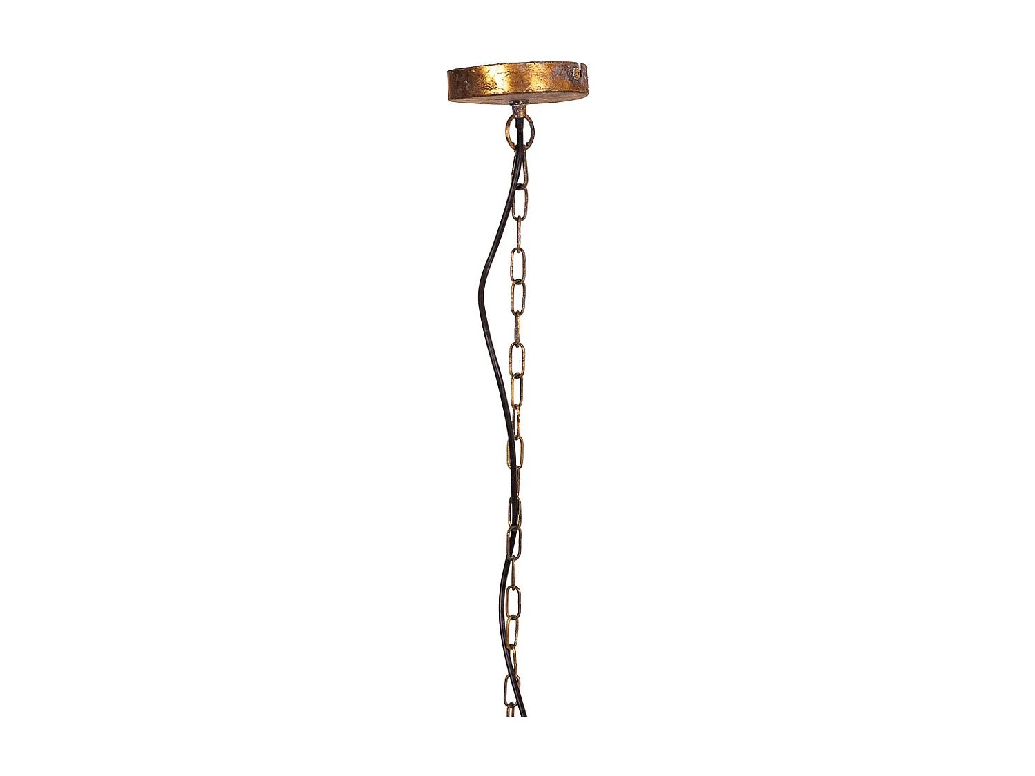 Candeeiro de teto em metal dourado 59x59x48/109