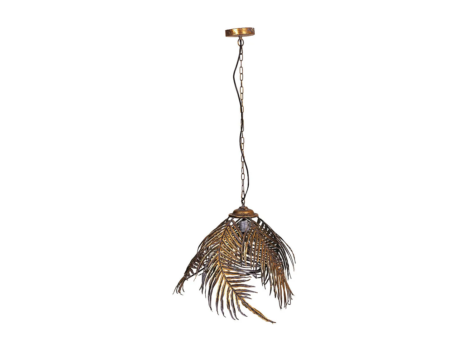 Candeeiro de teto em metal dourado 59x59x48/109