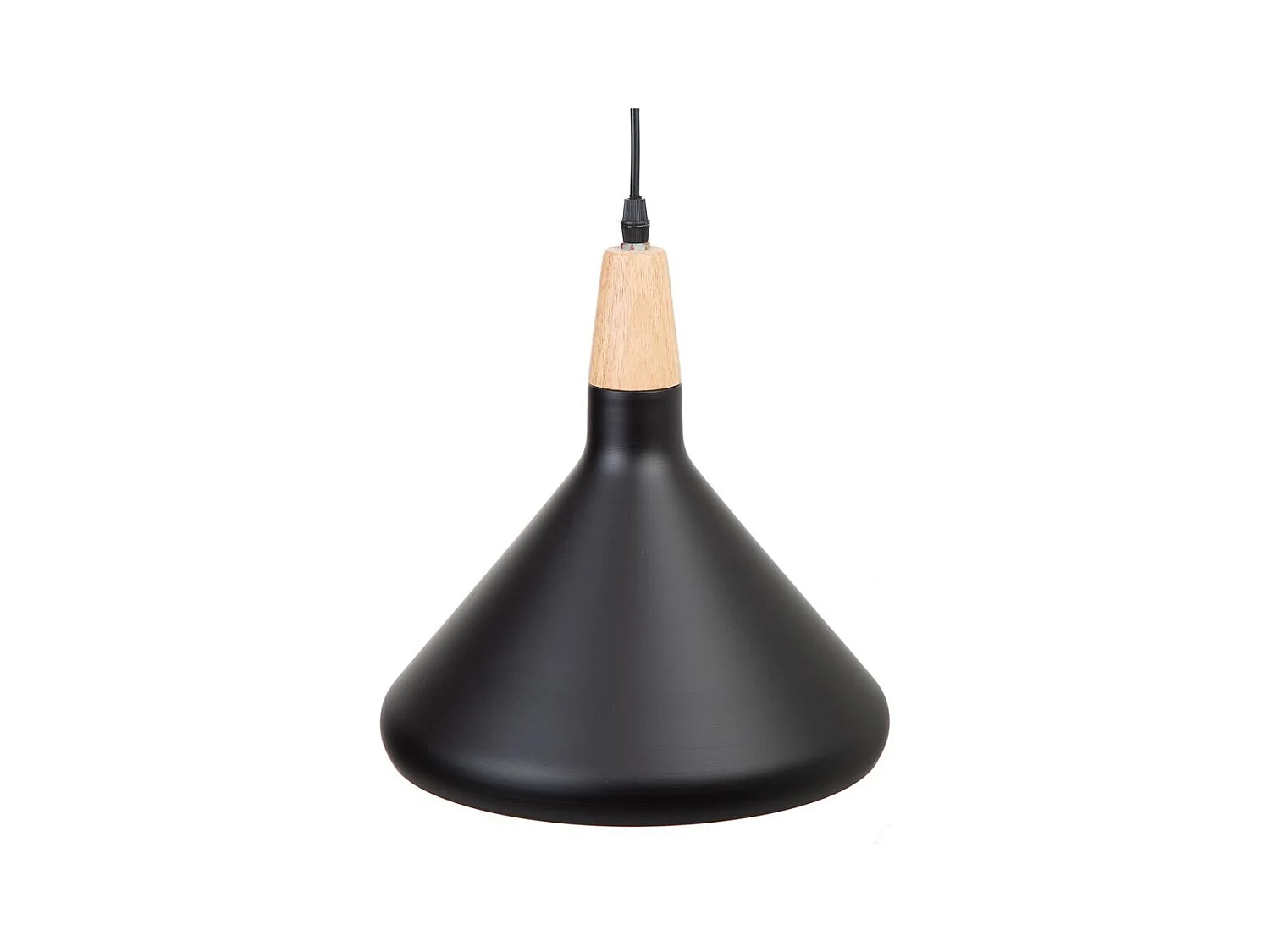 Lustre en bois et métal noir 27x27x30