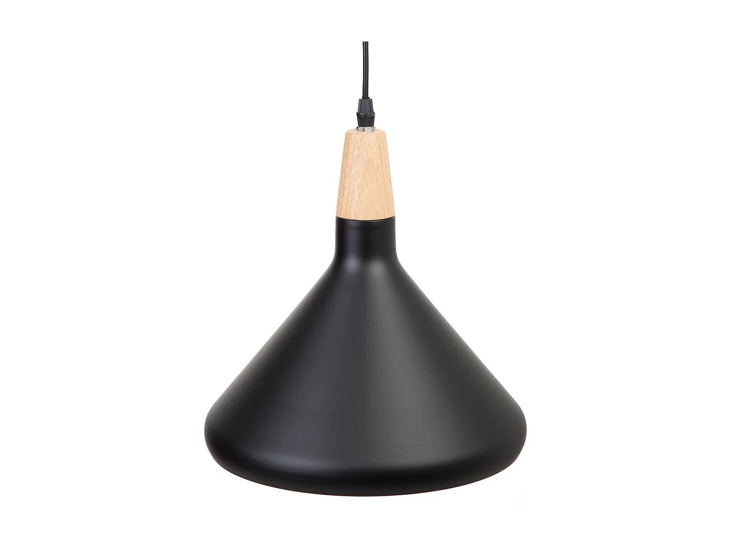 Lámpara de techo de madera y metal negra 27x27x30