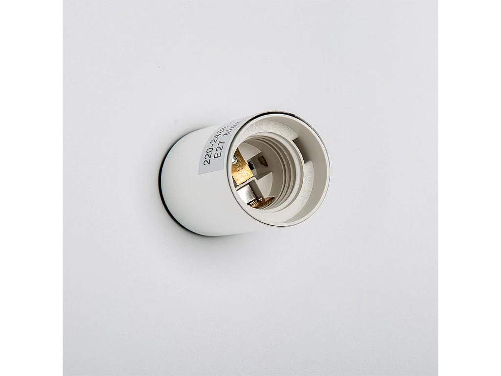 Candeeiro de teto branco de madeira e metal 27x27x30