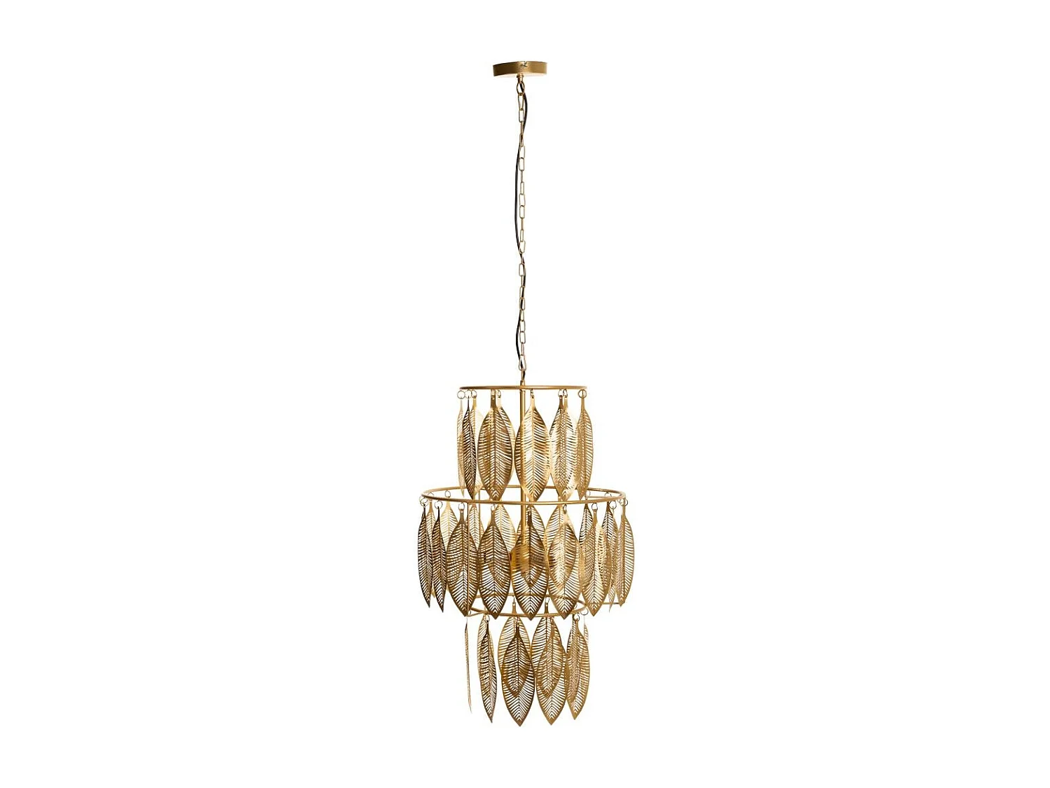 Goldene Deckenleuchte aus Metall, 49x49x81 cm