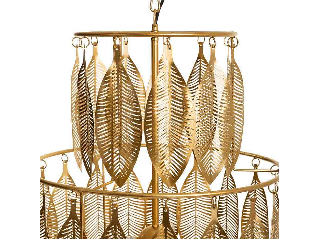 Goldene Deckenleuchte aus Metall, 49x49x81 cm