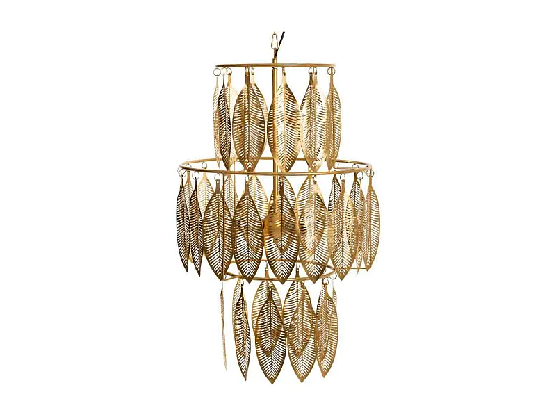 Candeeiro de teto em metal dourado 49x49x81