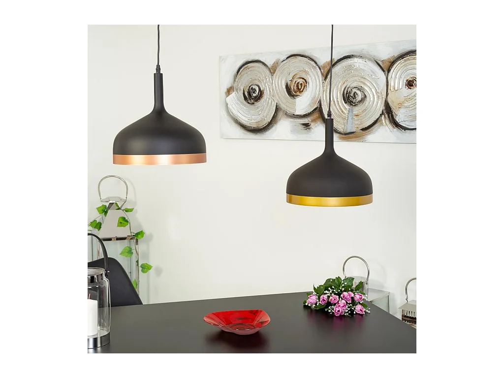 Lustre en métal noir 30x30x35h