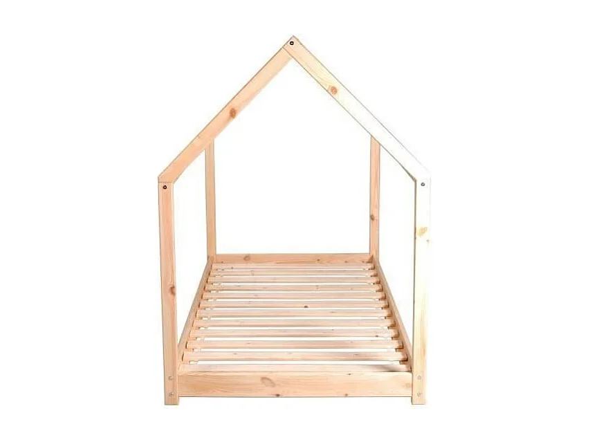 Lit cabane PANDA 90x190 + 1 sommier / Naturel