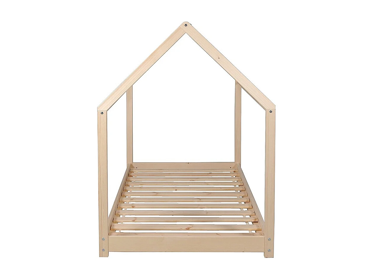 Lit cabane PANDA 90x190 + 1 sommier / Naturel