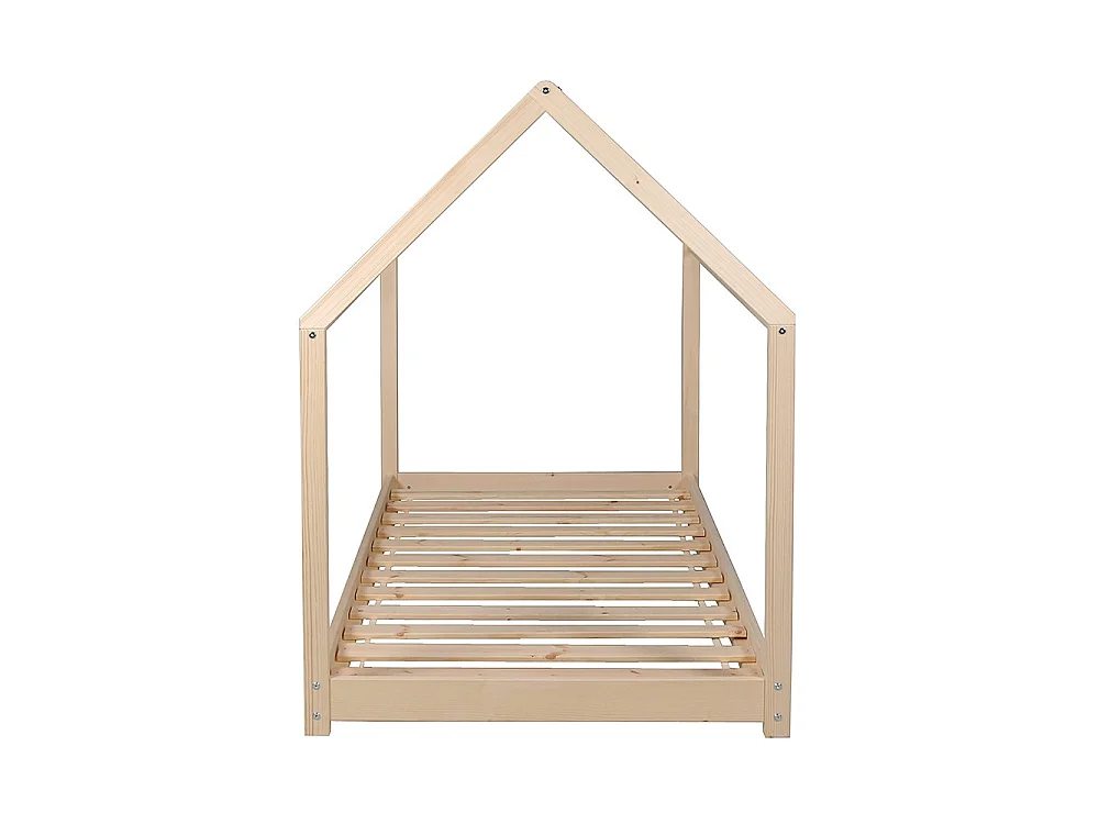 Lit cabane PANDA 90x190 + 1 sommier / Bois clair