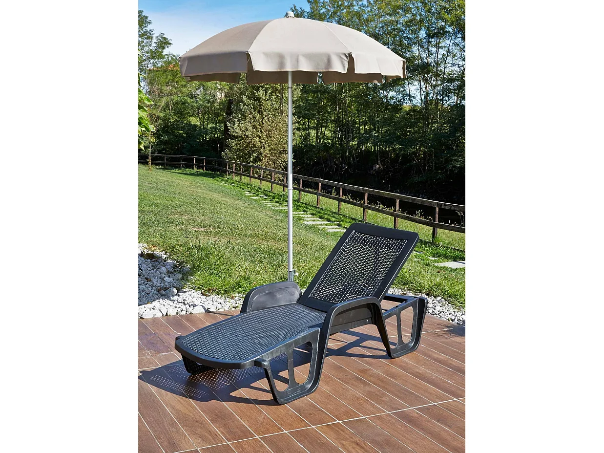 Dmora - Lettino prendisole Alagaesia, 192x71h100 cm, Antracite