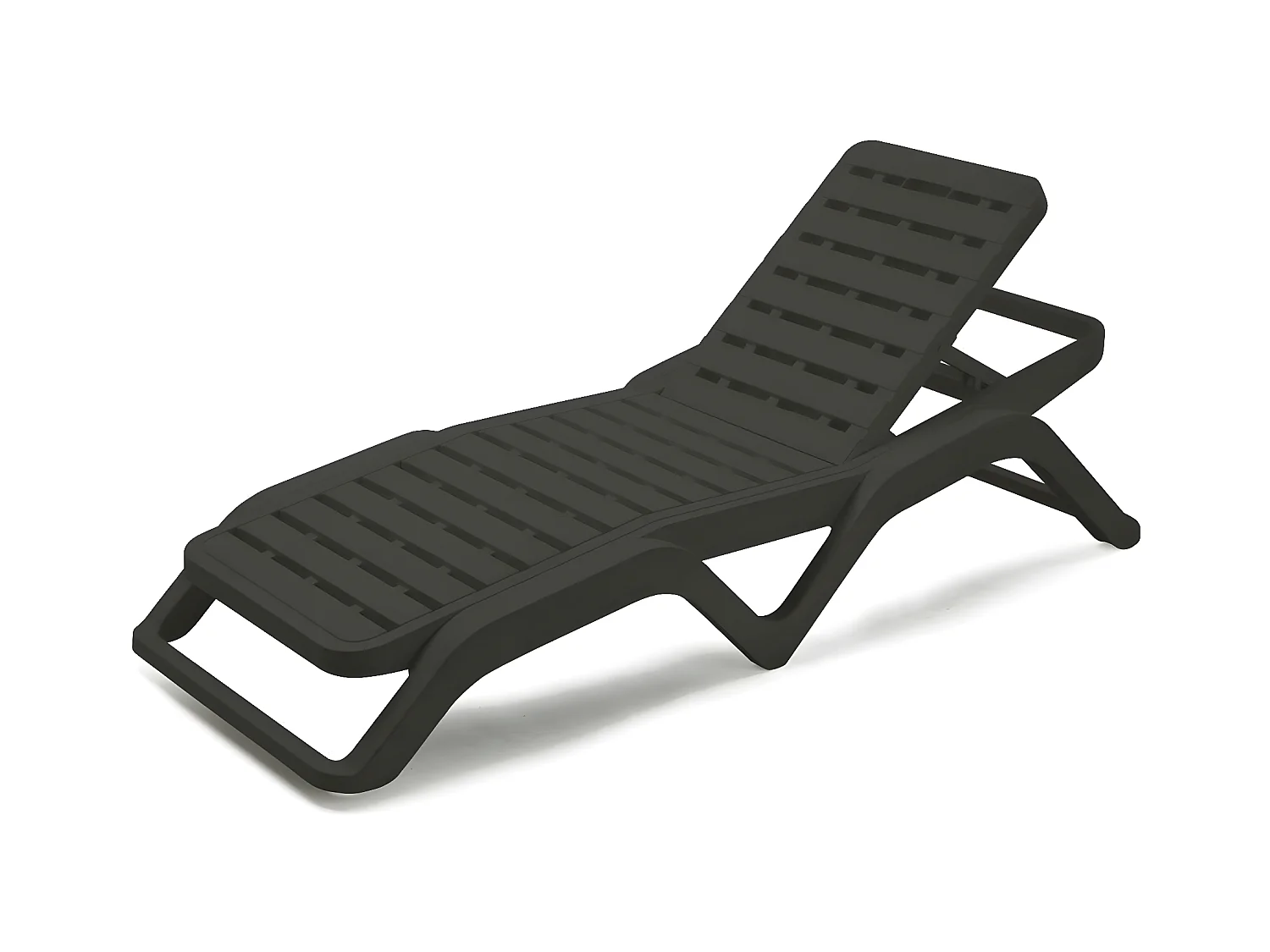 Tumbona Dcoppol, Tumbona de jardín ajustable, Cuna exterior, 100% Made in Italy, 192x72h100 cm, Antracita