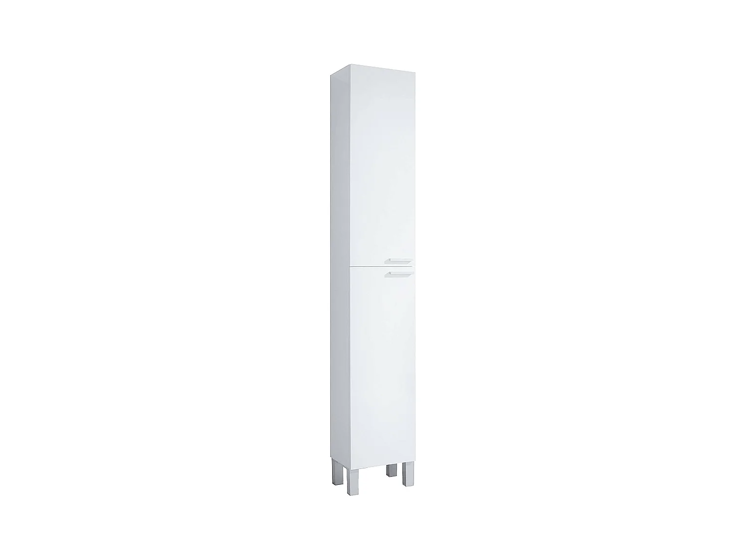 Colonne de salle de bain Dfaropp, Armoire colonne de salle de bain avec 2 portes, Armoire suspendue avec 2 étagères, 30x25h182 cm, Blanc brillant
