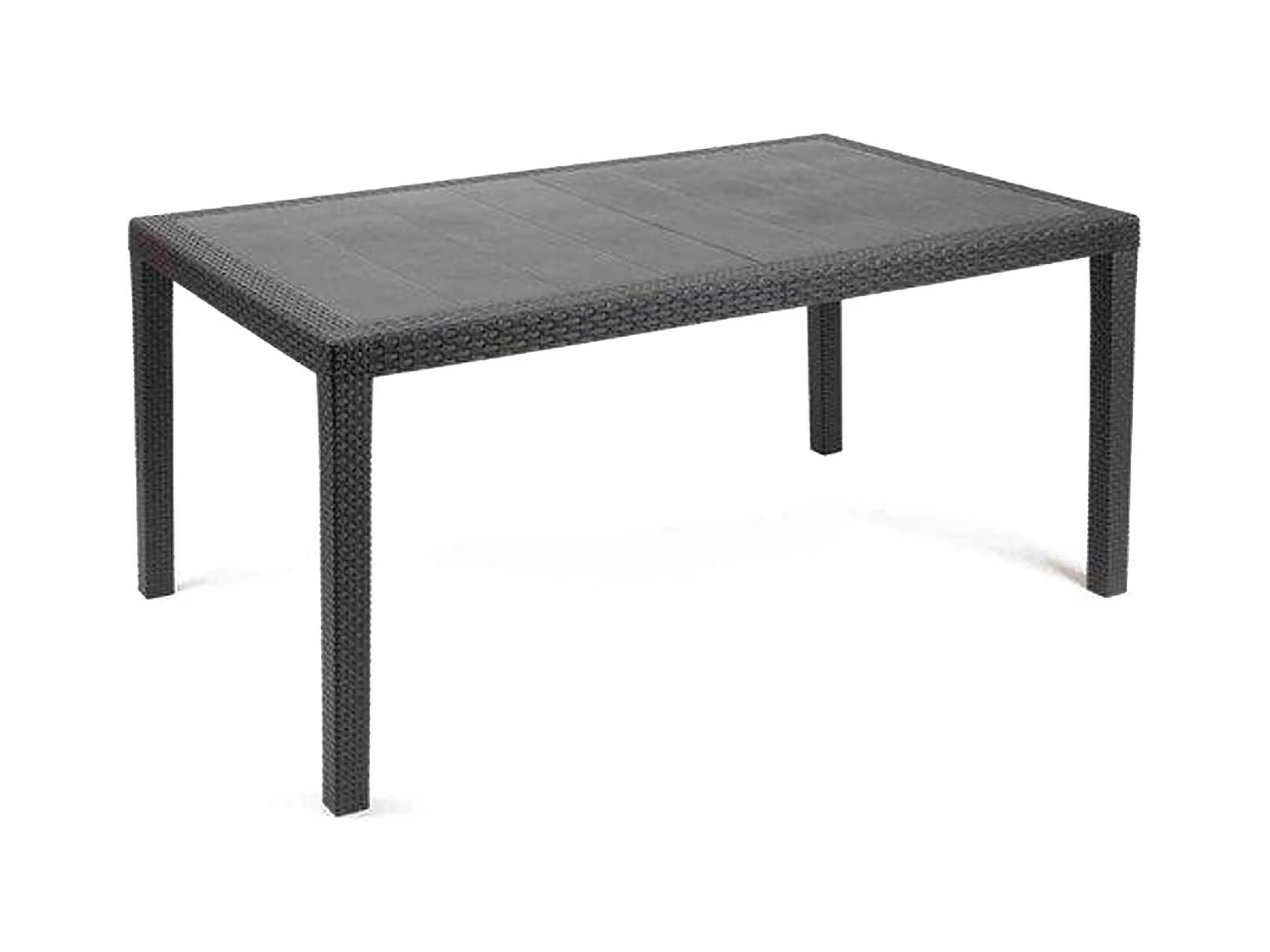 Table d'extérieur Dfelic, Étagère rectangulaire fixe, Table de jardin polyvalente effet rotin, 100% Made in Italy, 138x78h72 cm, Anthracite