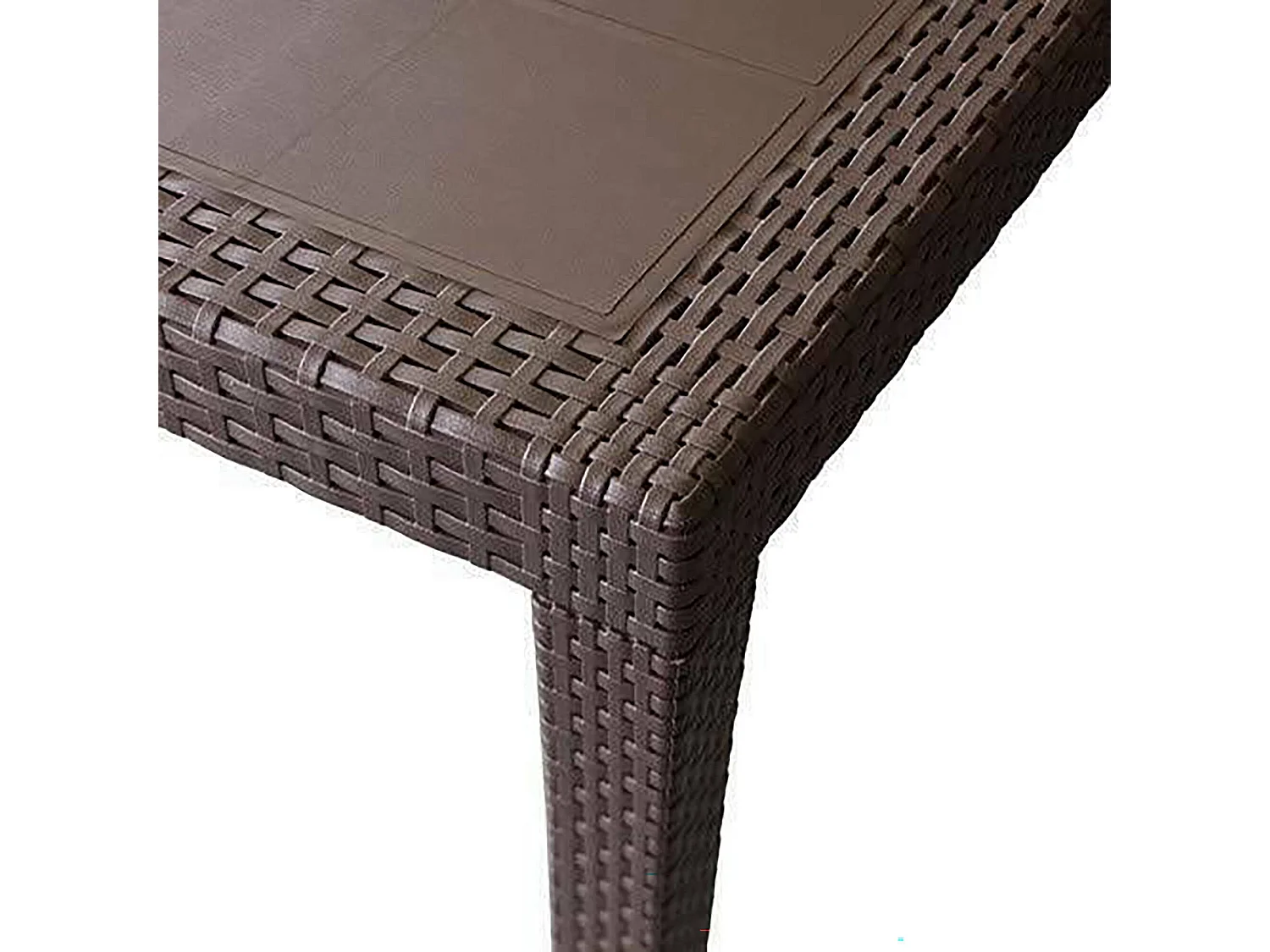 Mesa externa Dmains, Mesa de jantar extensível retangular, Mesa extensível de jardim com efeito rattan, 100% Fabricado na Itália, 150x90h72 cm, Marrom