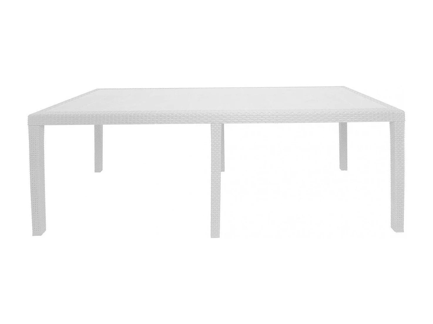 Dmains buitentafel, Uitschuifbare rechthoekige eettafel, Uitschuifbare tuintafel met rotaneffect, 100% Made in Italy, 150x90h72 cm, Wit