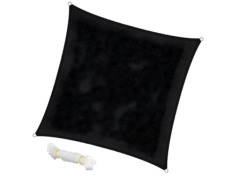 Voile d'ombrage protection solaire toile tendue carré 3,6x3,6 m ECD Germany