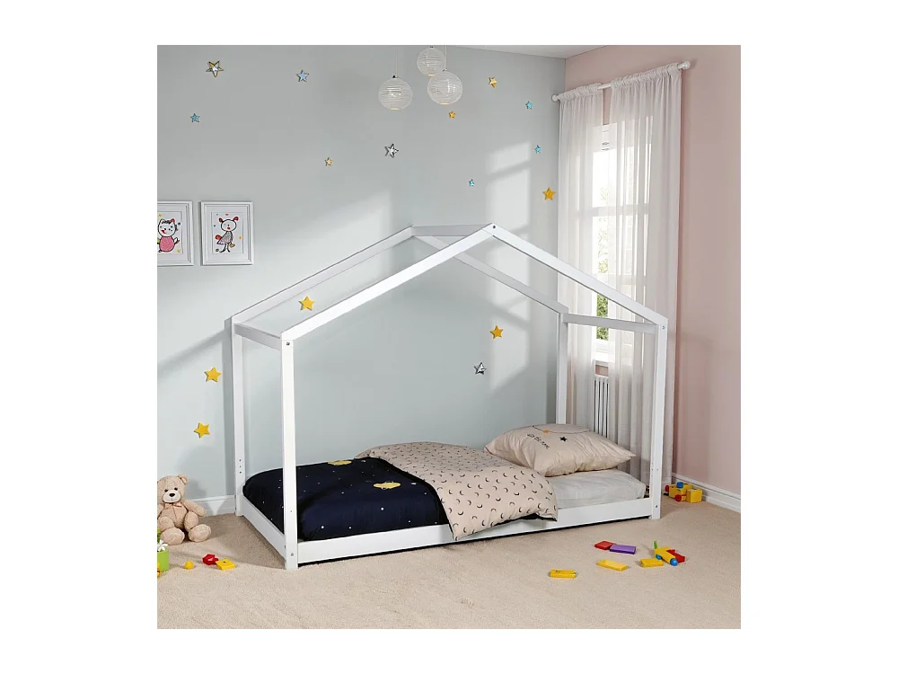 Lit cabane KOALA 90x190 + 1 sommier / Blanc