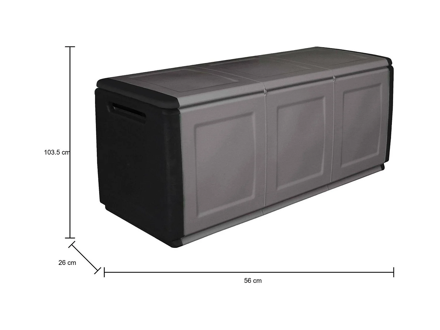 Tronc de conteneur polyvalent en polypropylène, garage, 100% Made in Italy, 138x53h57 cm, couleur grise