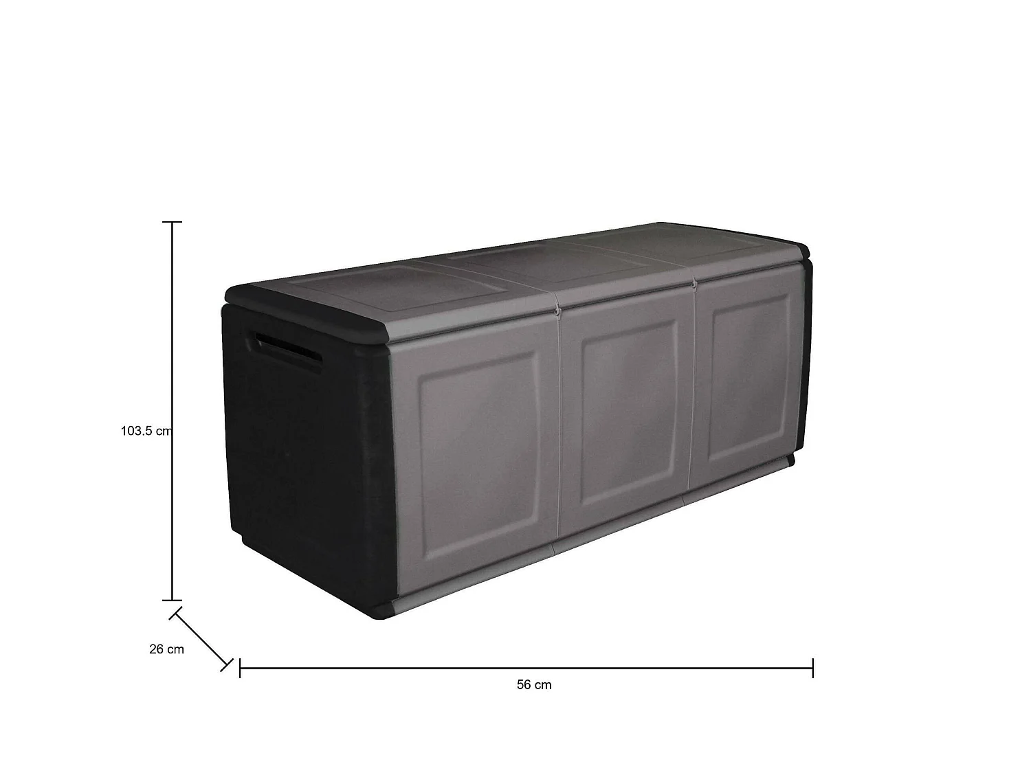 Tronc de conteneur polyvalent en polypropylène, garage, 100% Made in Italy, 138x53h57 cm, couleur grise