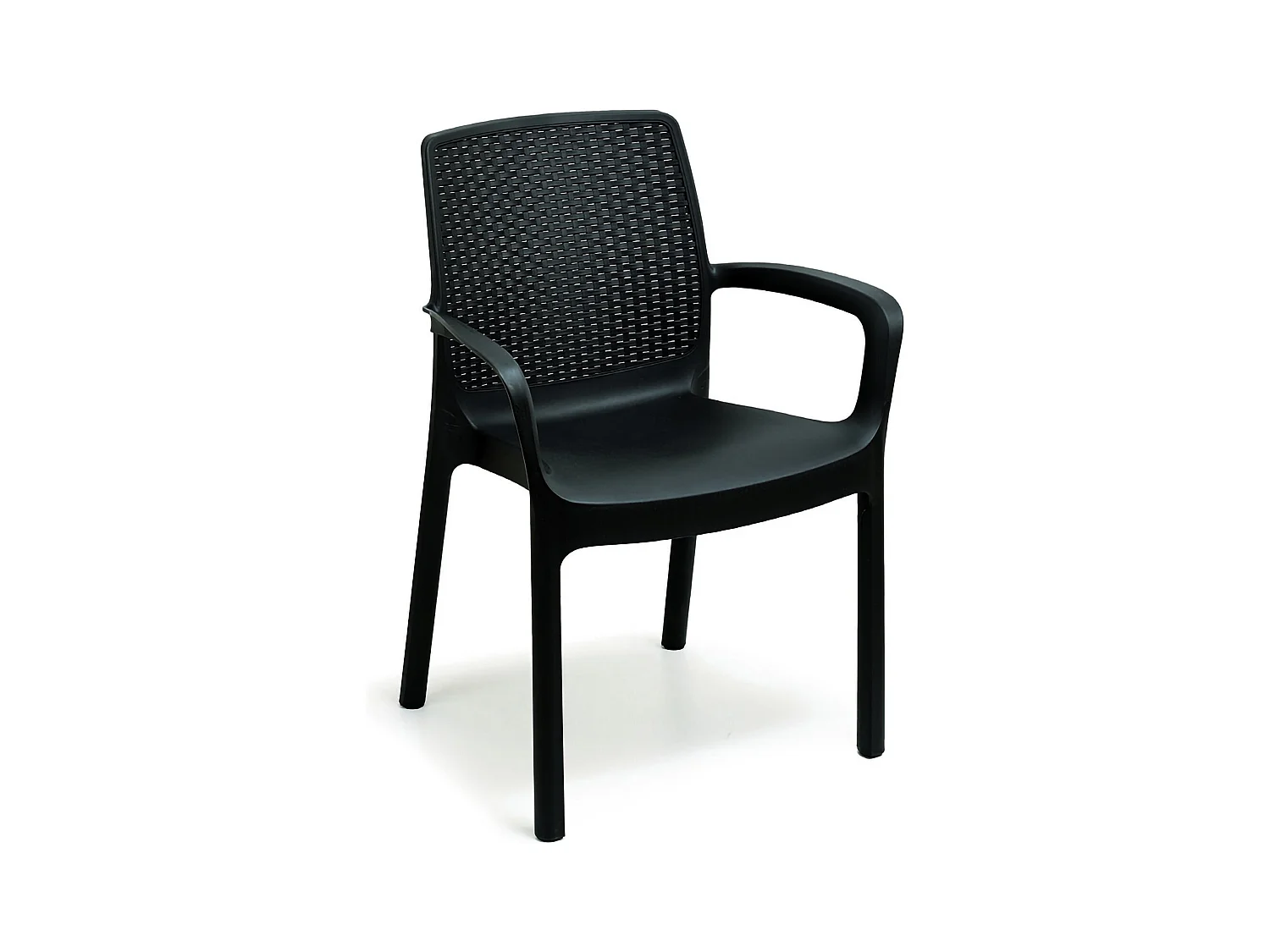 Chaise d'extérieur Damols, Siège de jardin, Chaise pour table à manger, Fauteuil d'extérieur effet rotin, 100% Made in Italy, 54x60h82 cm, Anthracite