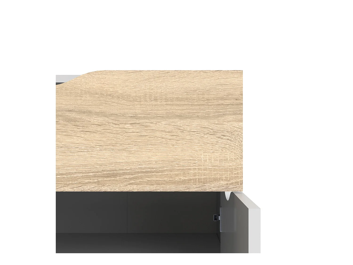 Dressoir met twee deuren en één lade, wit en eikenkleur, afmetingen 98 x 81 x 39 cm