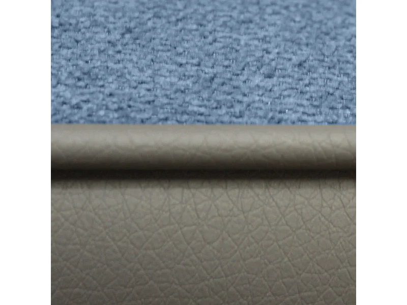 Fauteuil rotatif tissu bleu chiné et simili gris - ELLA