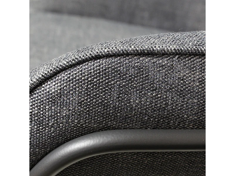Fauteuil tissu gris anthracite pieds traineaux métal noir - ZOLA