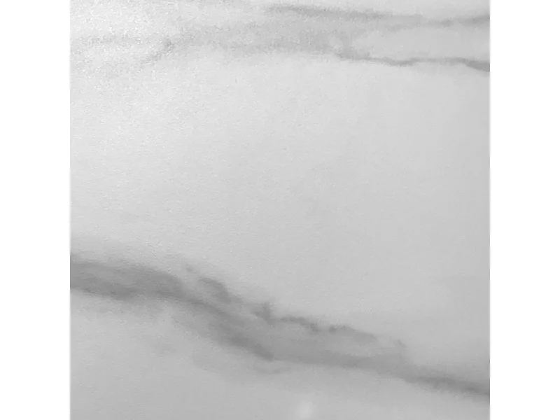 Table de repas ronde 135 cm plateau céramique blanc pied noir - ASHE