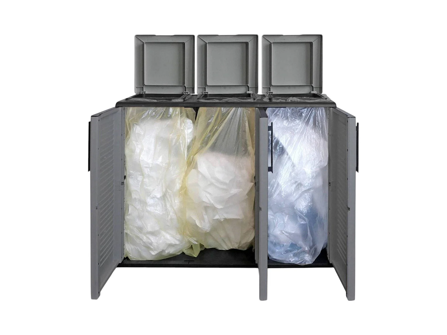 Pattumiera Arko, Capacità 330 (110 per Sacco) Made in Italy, 37x102x84h cm Grigio