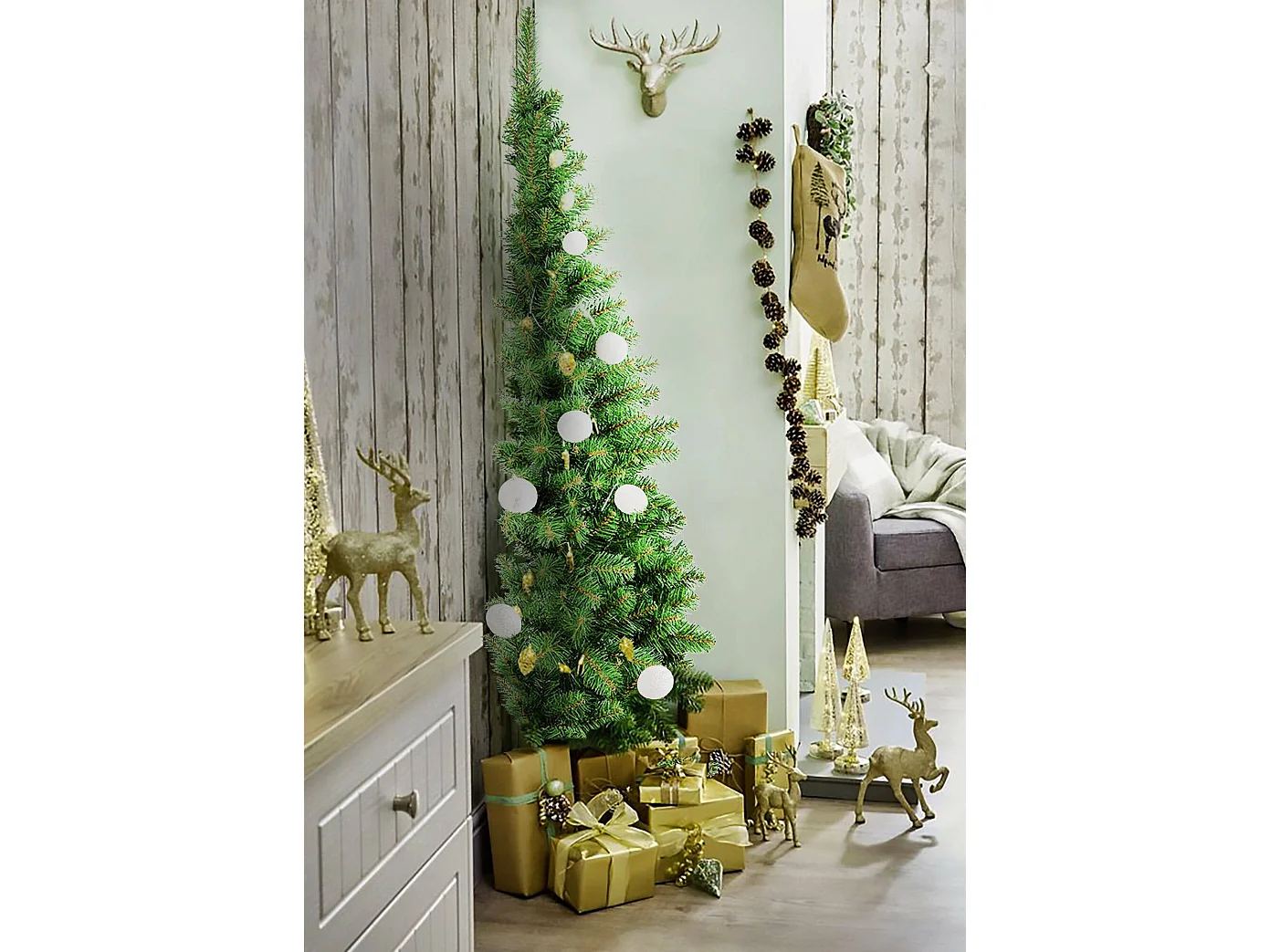 Sapin de Noël 150 cm Noel, Pin artificiel, Arbre à effet réel, Sapin de Noël, 45x71 h150 cm, Vert
