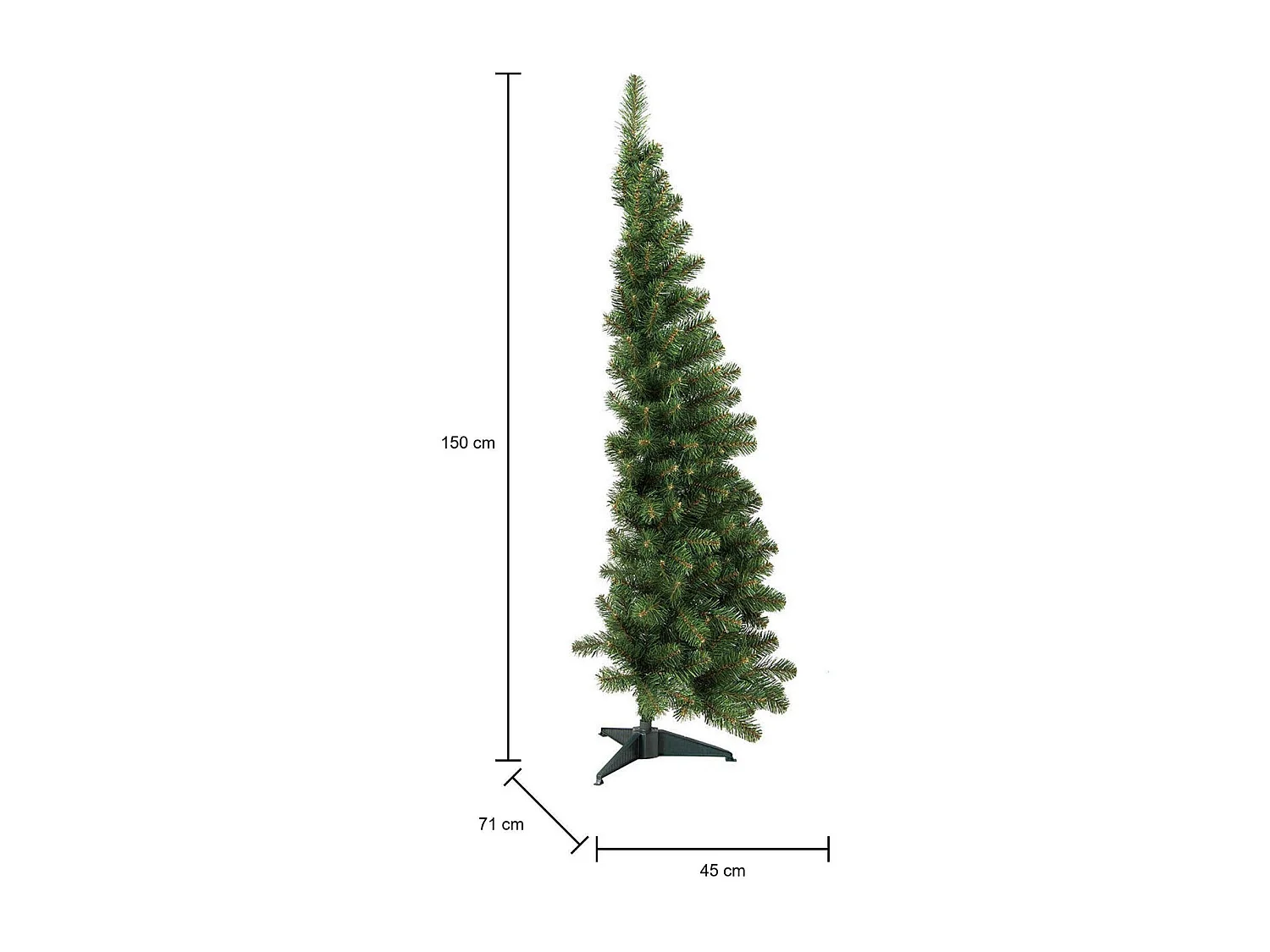 Sapin de Noël 150 cm Noel, Pin artificiel, Arbre à effet réel, Sapin de Noël, 45x71 h150 cm, Vert