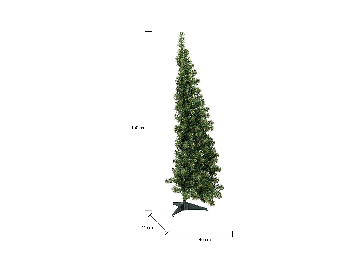 Noel Kerstboom 150 cm, Kunstgrenen, Real effect boom, Extra dikke kerstboom, 45x71 h150 cm, Groen