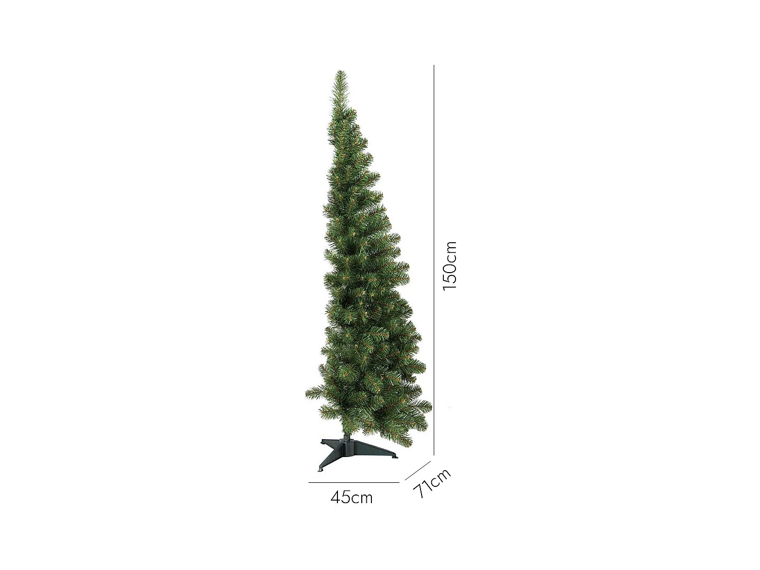 Noel Kerstboom 150 cm, Kunstgrenen, Real effect boom, Extra dikke kerstboom, 45x71 h150 cm, Groen