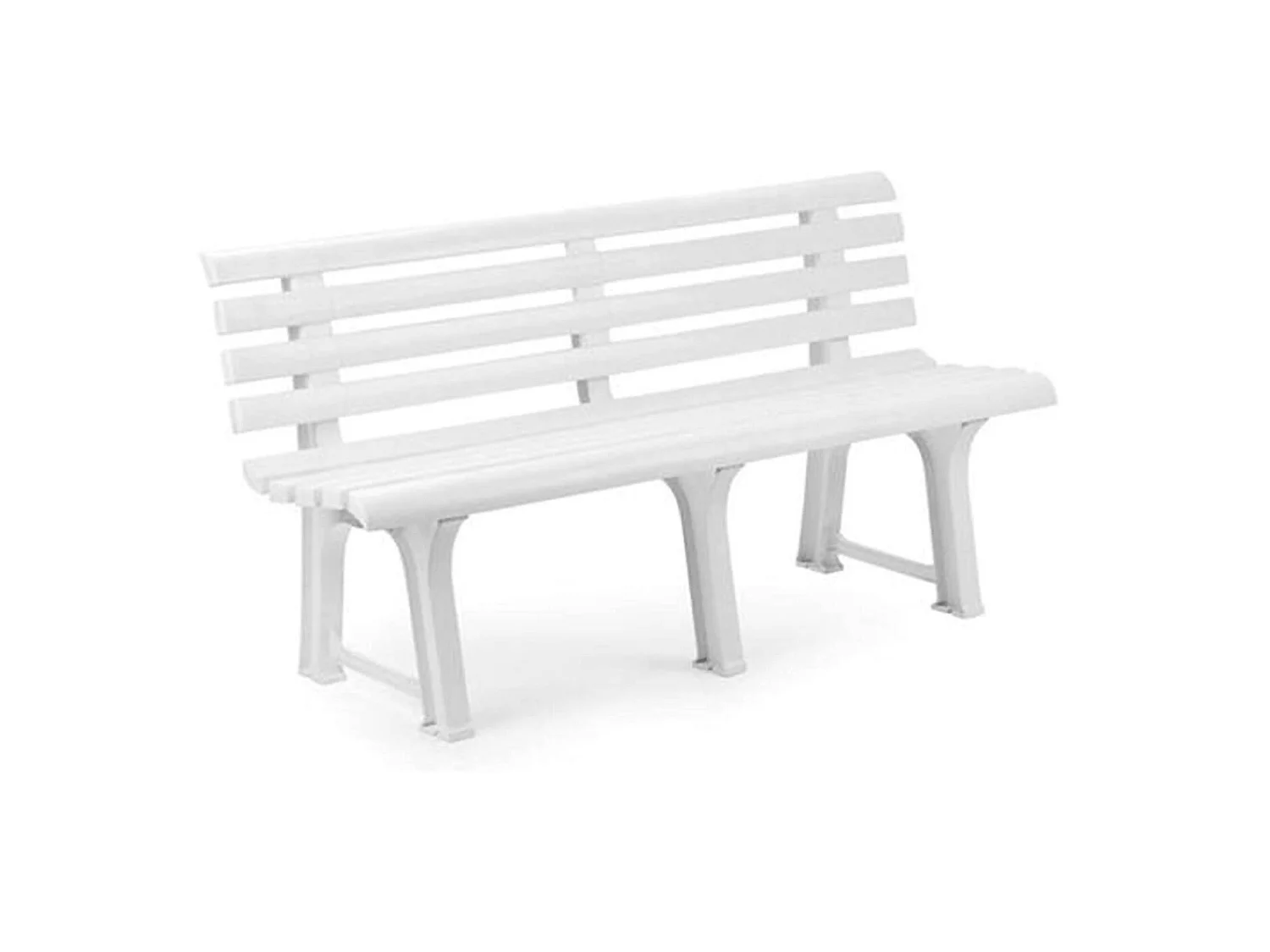 Banc d'extérieur Dluzard, Banc de jardin monobloc, Banc d'extérieur, 100% Made in Italy, 145x49h74 cm, Blanc
